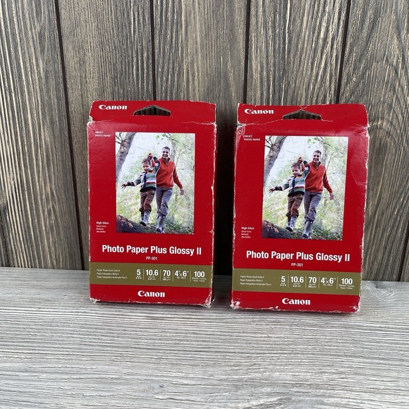 Canon Other - 2 Pack New Genuine Canon Photo Paper Plus Glossy II 4x6 PP-301, 100 Sheets